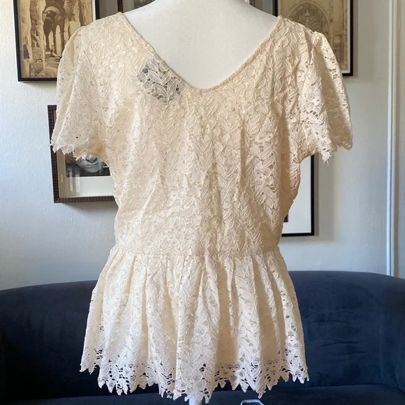 Anthropologie Lace Shirt Sz 10 - Picture 3 of 5